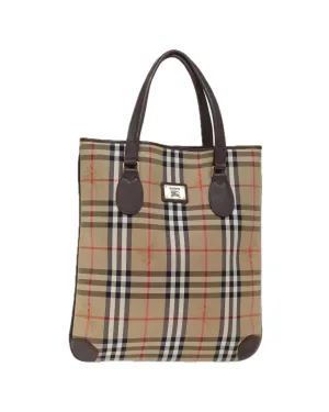 Canvas Tote Bag with Nova Check Pattern and Accessories