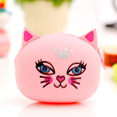 3D Cartoon Animal Candy Colored Girls Coin Bags Women Key Wallets Children Cute Cartoon Mini Coin Purse for Earphone Headphone