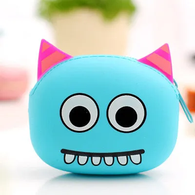 3D Cartoon Animal Candy Colored Girls Coin Bags Women Key Wallets Children Cute Cartoon Mini Coin Purse for Earphone Headphone