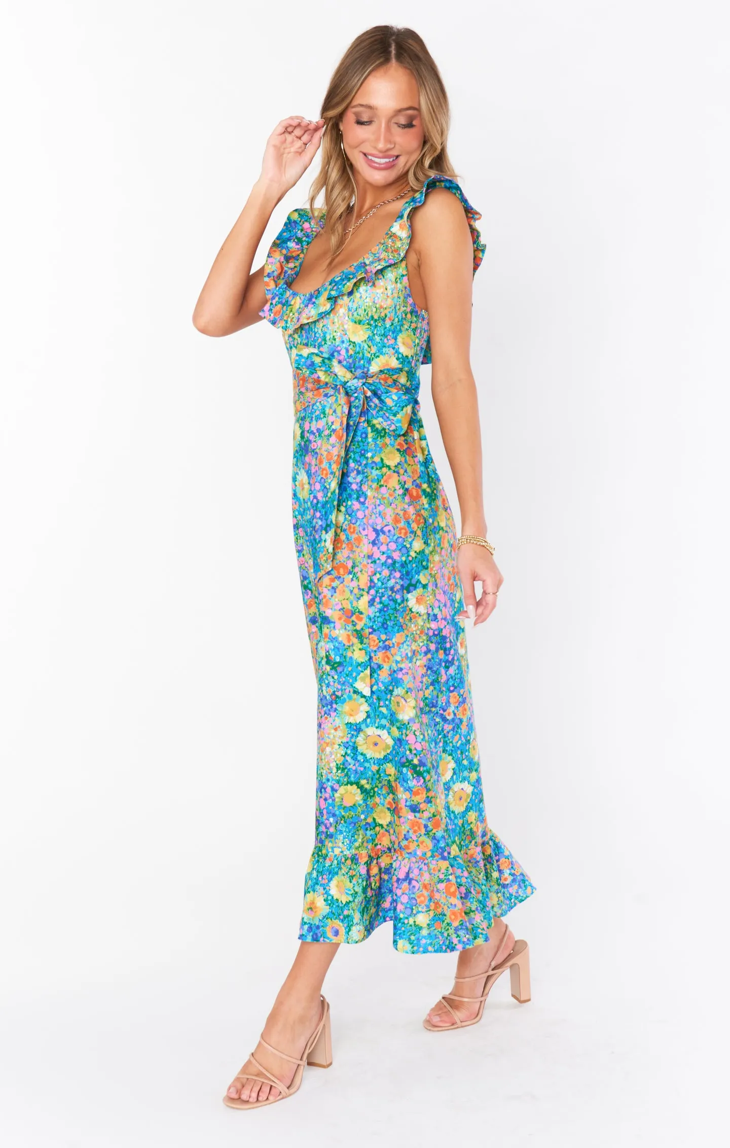 Alexis Midi Dress ~ Painterly Petals