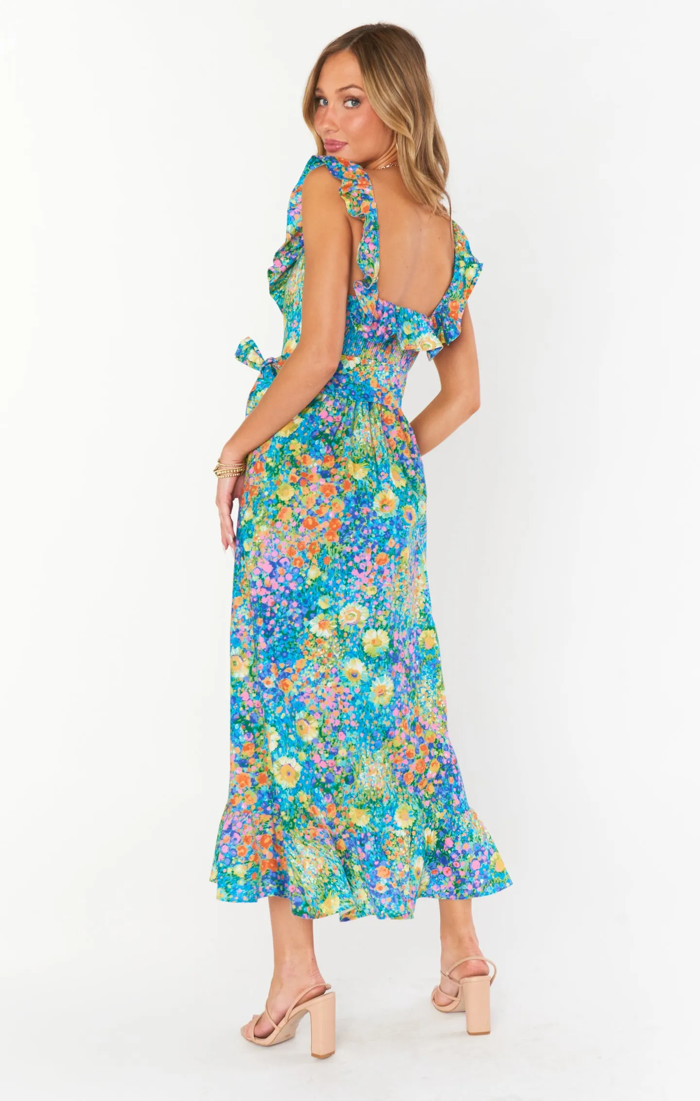 Alexis Midi Dress ~ Painterly Petals