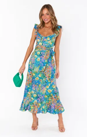 Alexis Midi Dress ~ Painterly Petals