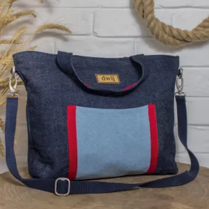 Blue - Upcycled Denim Women's Office Tote Bags