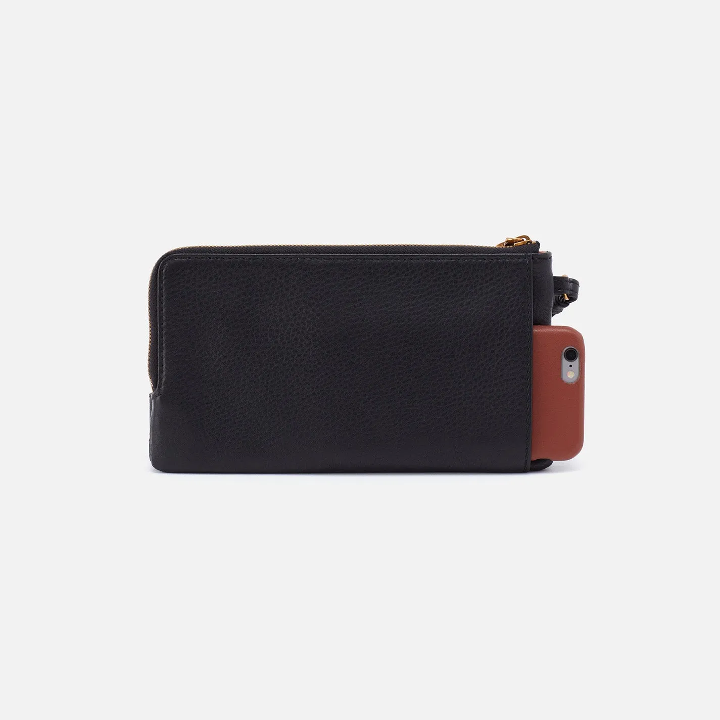 Dayton Wristlet In Pebbled Leather - Black