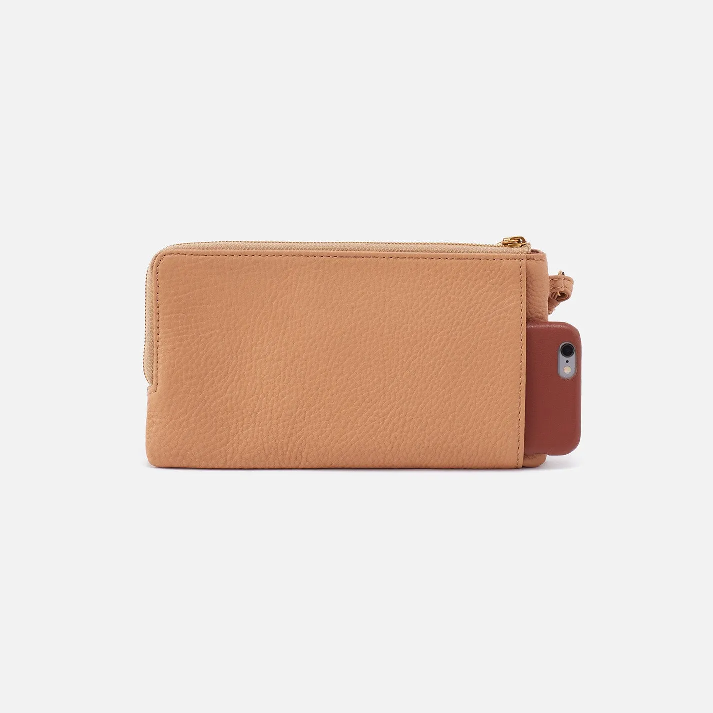 Dayton Wristlet in Pebbled Leather - Sandstorm