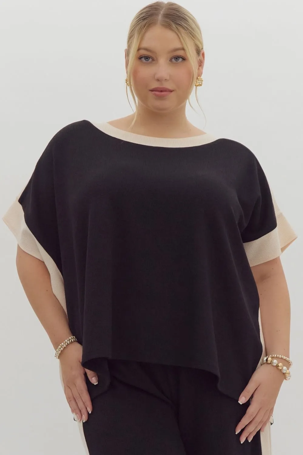 Everyday Trends Black Textured Top