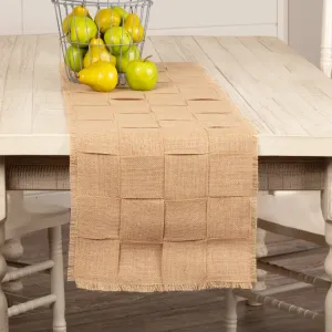 Jute Burlap Natural Basket Weave Runner 13x48