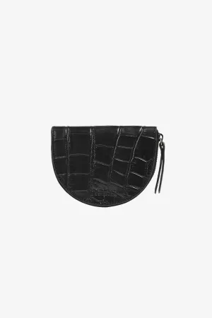 Laura Coin Purse Black Croco Classic Leather