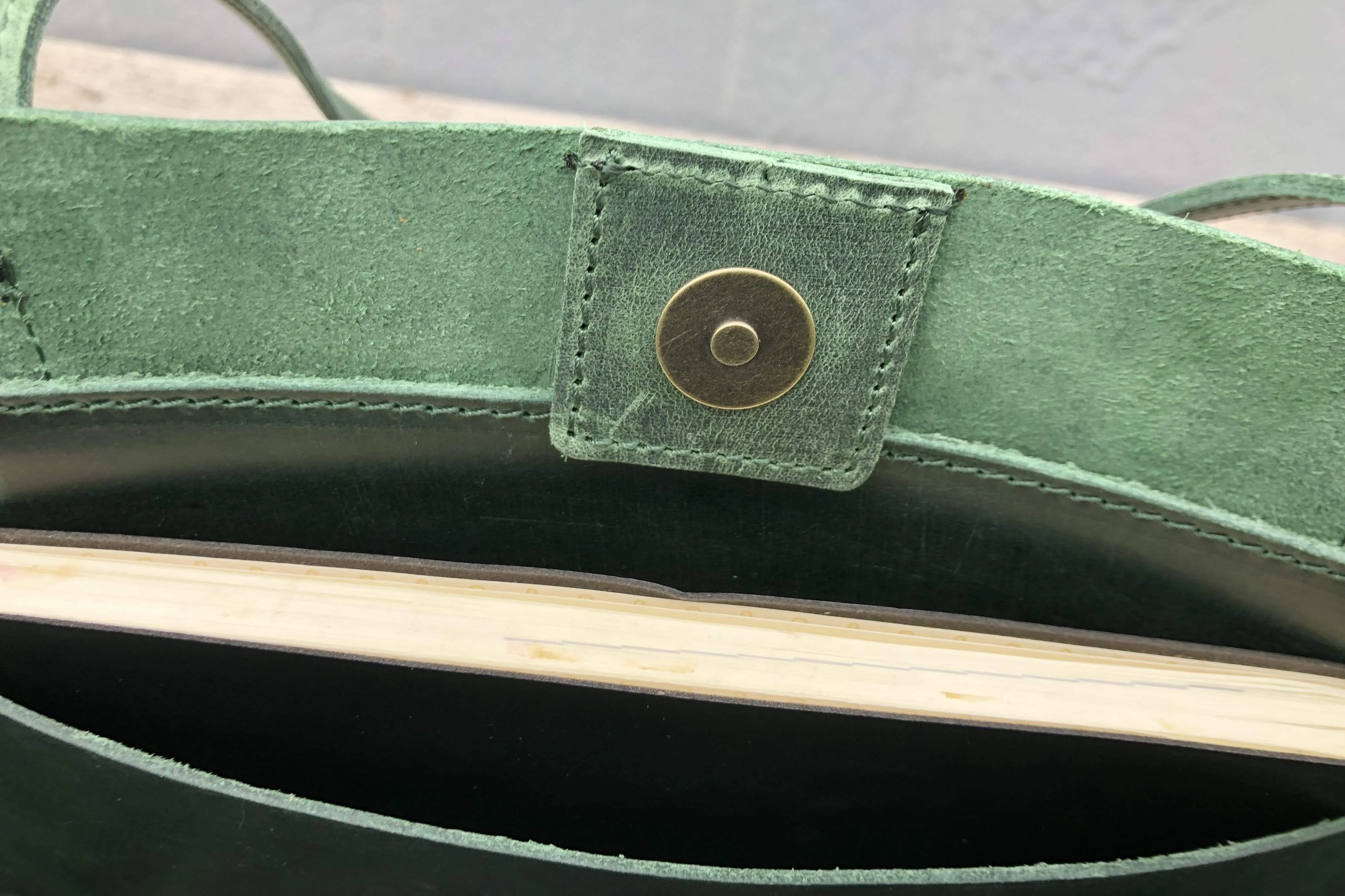 Leather Tote Bag - Crazy Horse Forest Green