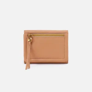 Lumen Medium Bifold Compact Wallet in Pebbled Leather - Sandstorm