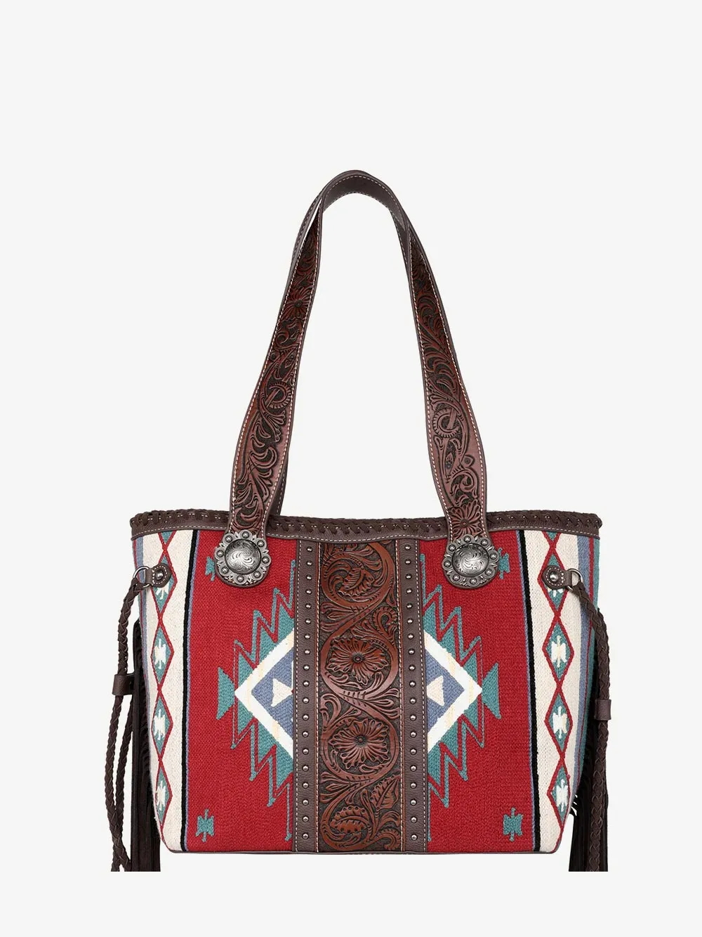 Montana West Aztec Tapestry Floral Embossed Concealed Carry Tote