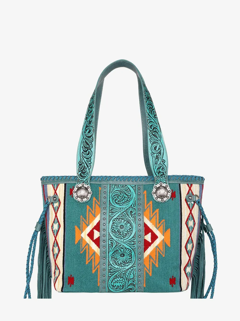 Montana West Aztec Tapestry Floral Embossed Concealed Carry Tote