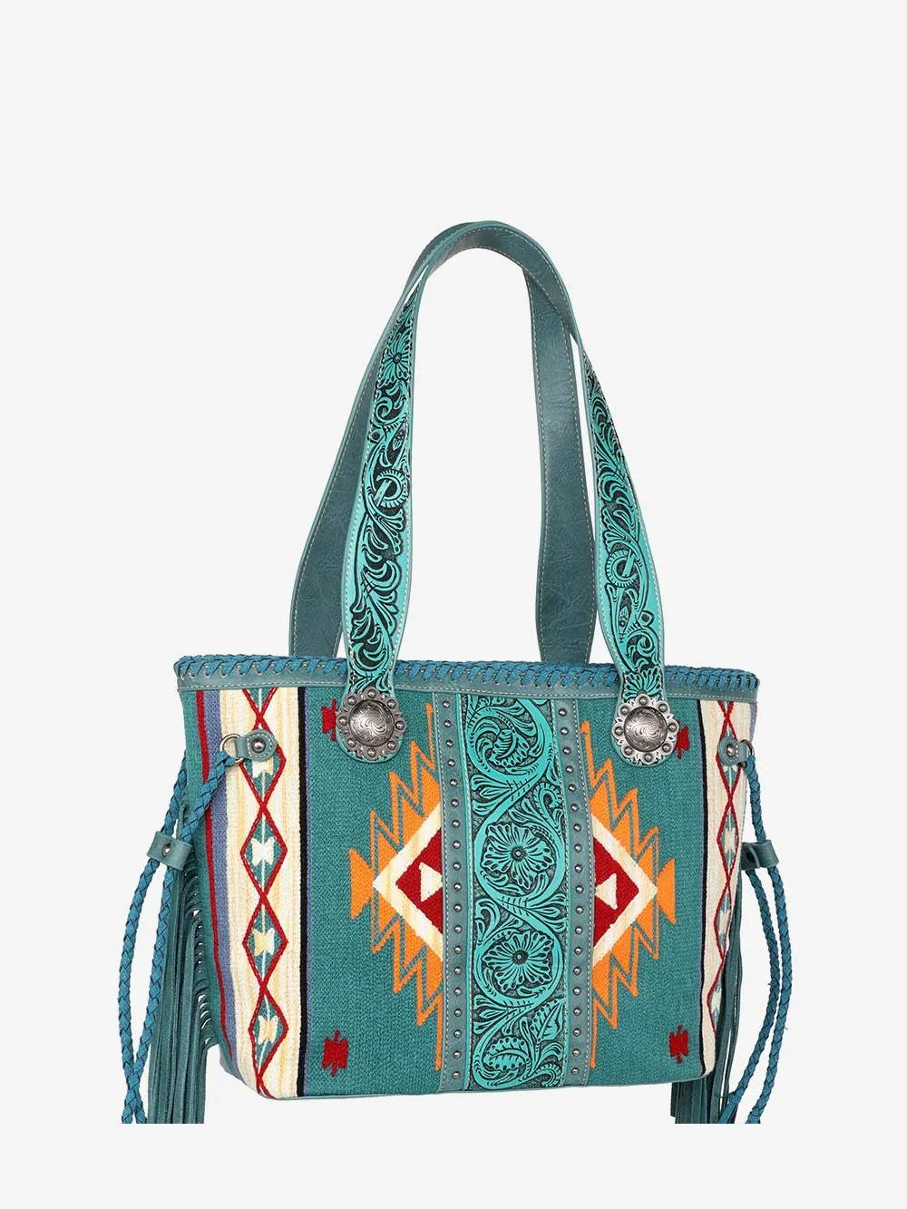 Montana West Aztec Tapestry Floral Embossed Concealed Carry Tote