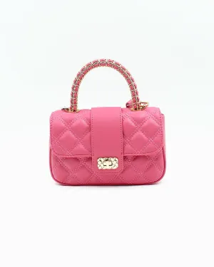 Quilted Shoulder Chain Pink Purse