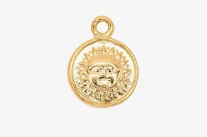 Sun and Moon Face Charm Wholesale 14K Gold, Solid 14K Gold, G155