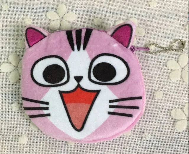 Sweet 3D Kitty Coin Bags , 5Designs, Plush Cats Gift Coin BAG Wallet Pouch Case , Little Key Chain Coin Pouch