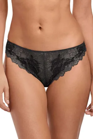 Wacoal Lace Perfection Tanga Panty, Charcoal