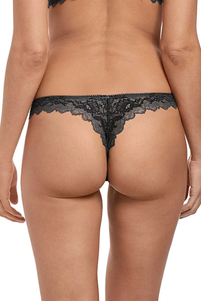 Wacoal Lace Perfection Tanga Panty, Charcoal