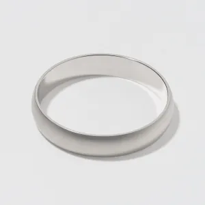 White Gold Classic Wedding Band - Matte 4mm